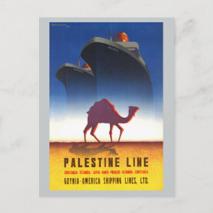 Vintage Travel Palestine Line Ship Postkarte