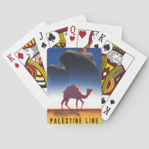 Vintage Travel Palestine Line Ship Spielkarten