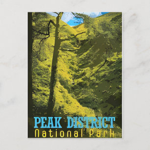 Vintage travel Peak District National Park England Postkarte
