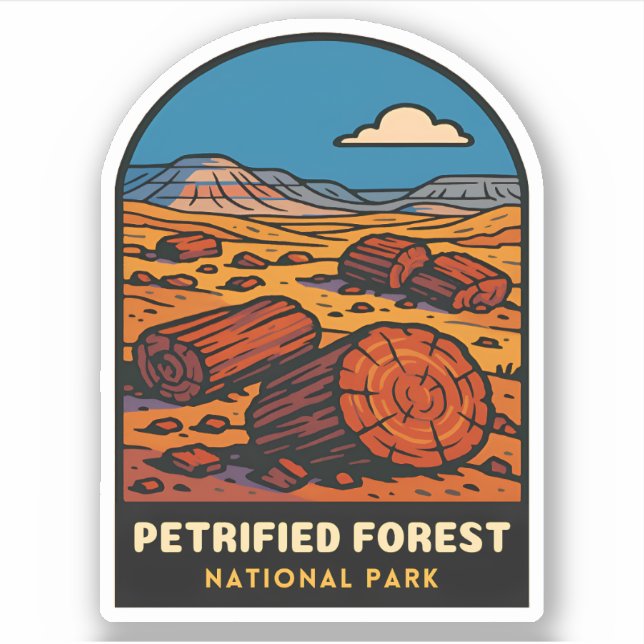 Vintage Travel Petrified Forest National Park Aufkleber (Vorderseite)