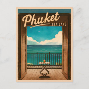 Vintage Travel Phuket Thailand Retro Landschaftlic Postkarte