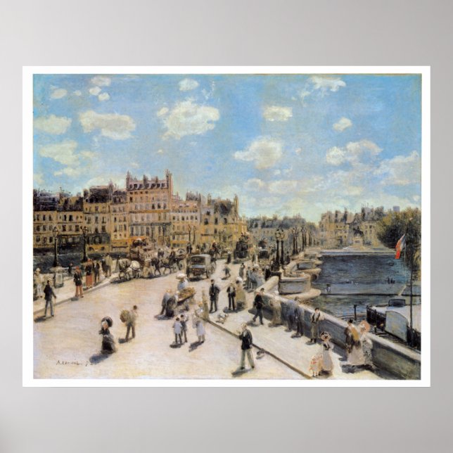 Vintage Travel Pont Neuf Paris Poster (Vorne)