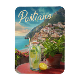 Vintage Travel Positano Italien Retro Landschaftli Magnet