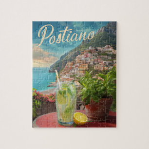 Vintage Travel Positano Italien Retro Landschaftli Puzzle