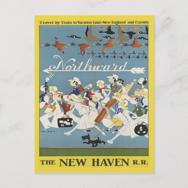 Vintage Travel Postcard für Neuengland und Kanada Postkarte (Vorderseite)