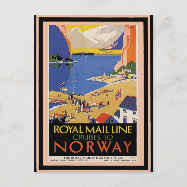 Vintage Travel Poster 34 Postkarte (Vorderseite)