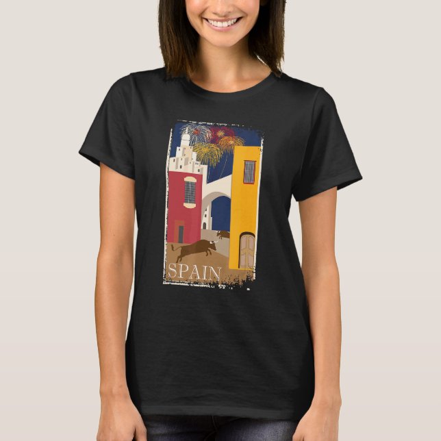 Vintage Travel Poster Ad T-Shirt (Vorderseite)