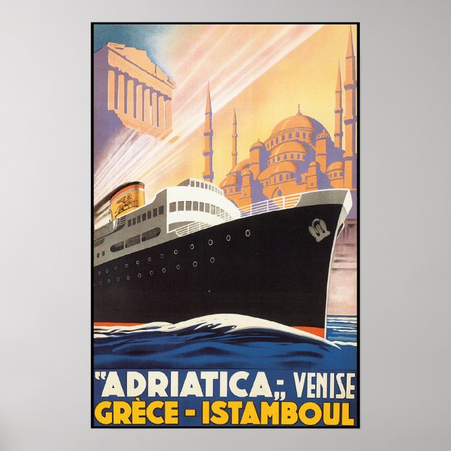 Vintage Travel Poster Adriatica Lines (Vorne)
