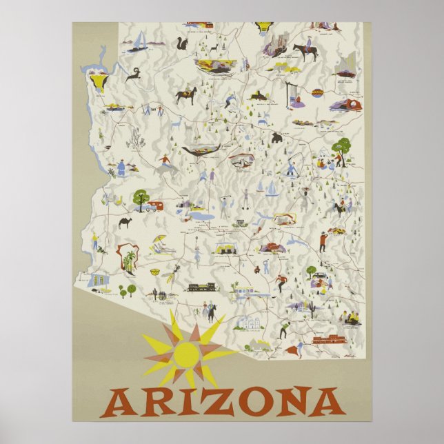 Vintage Travel Poster Arizona Poster (Vorne)