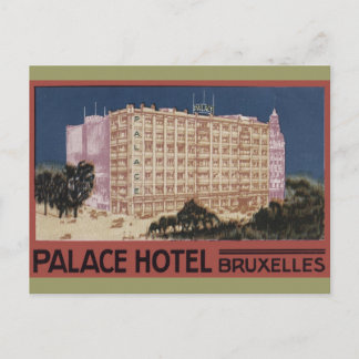 Vintage Travel Poster Art - Palace Hotel Bruxelles Postkarte