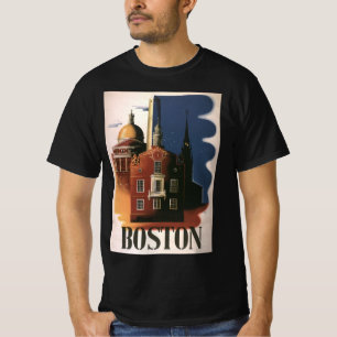 Vintage Travel Poster aus Boston, Massachusetts T-Shirt