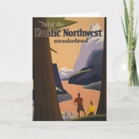 Vintage Travel Poster Ausblick auf die Berge