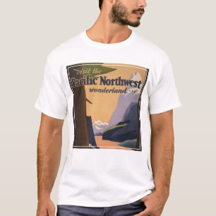 Vintage Travel Poster Ausblick auf die Berge T-Shirt