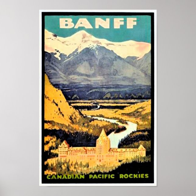 Vintage Travel Poster Banff Canadian Rockies (Vorne)