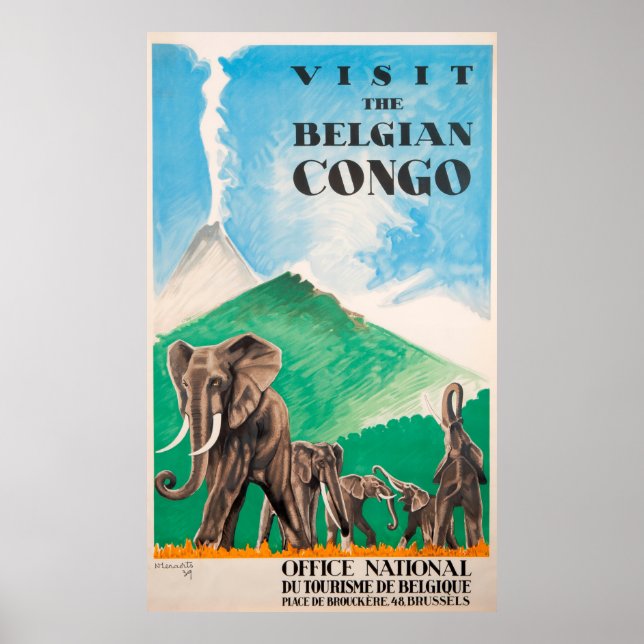 Vintage Travel Poster - Belgisch-Kongo (Vorne)