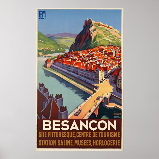 Vintage Travel Poster Besancon Frankreich (Vorne)