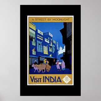 Vintage Travel Poster Besuch Indien