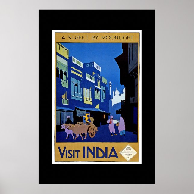 Vintage Travel Poster Besuch Indien (Vorne)