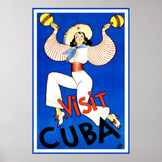 Vintage Travel Poster Besuchen Sie Kuba