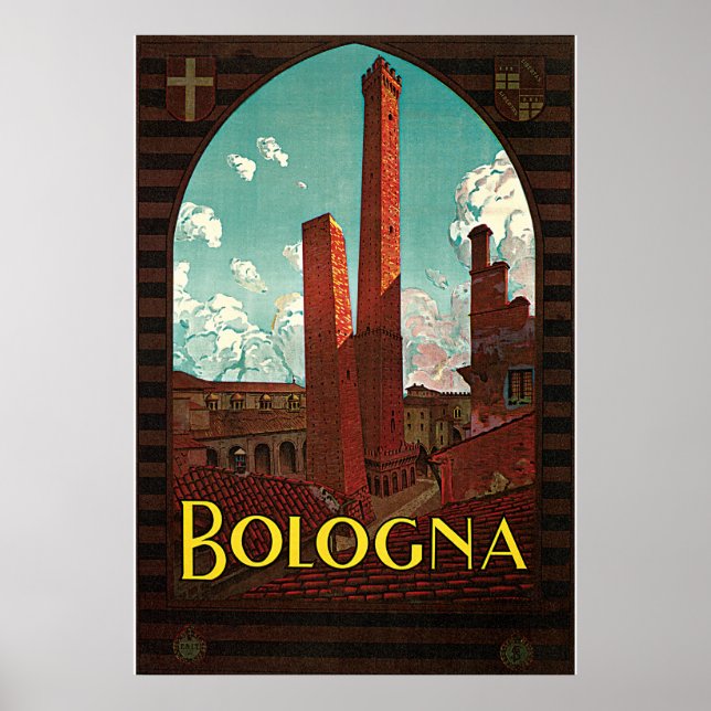 Vintage Travel Poster, Bologna, Italien Poster (Vorne)