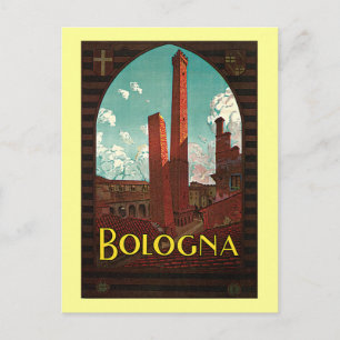 Vintage Travel Poster, Bologna, Italien Postkarte