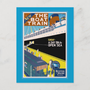 Vintage Travel Poster "Boston and Maine" Postkarte