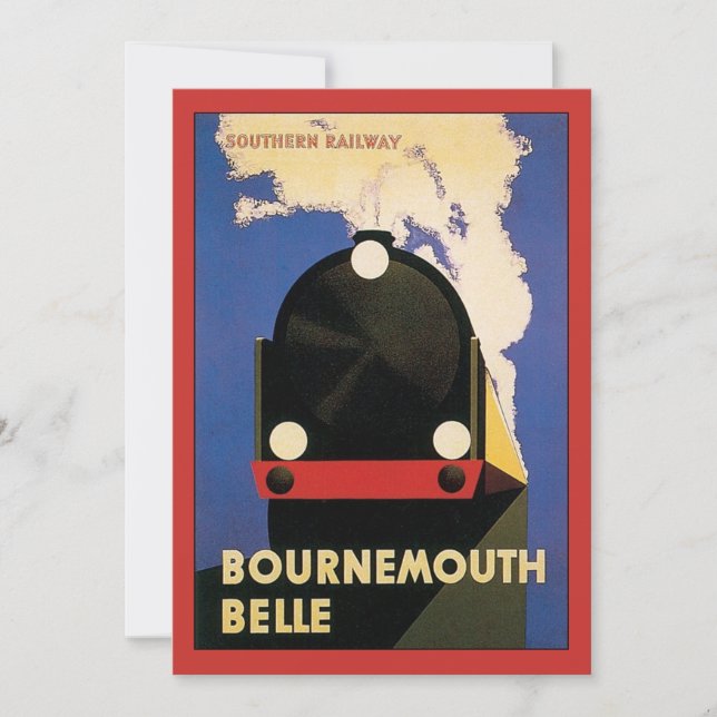 Vintage Travel Poster, Bournemouth Belle Train (Vorderseite)