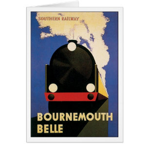 Vintage Travel Poster, Bournemouth Belle Train