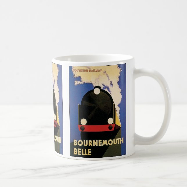 Vintage Travel Poster, Bournemouth Belle Train Tasse (Rechts)