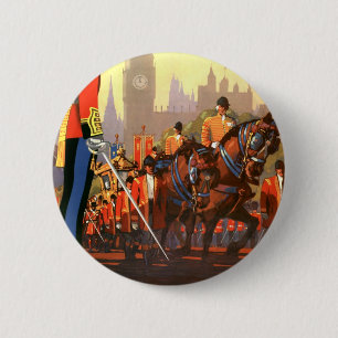 Vintage Travel Poster, Britische Königliche Garde Button