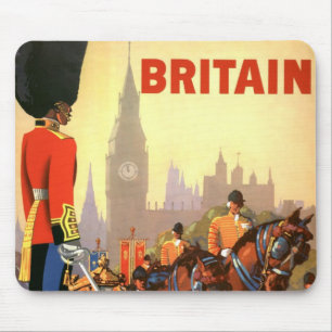 Vintage Travel Poster, Britische Königliche Garde Mousepad
