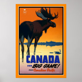 Vintage Travel Poster Canada Big Game