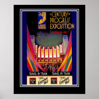 Vintage Travel Poster Chicago Bahn Großes
