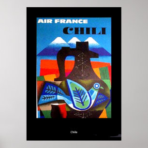 Vintage Travel Poster Chile drucken