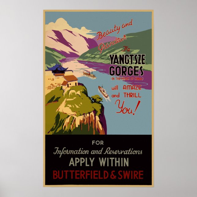 Vintage Travel Poster China (Vorne)