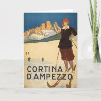 Vintage Travel Poster Cortina d'ampezzo, Italien