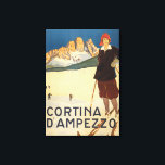 Vintage Travel Poster Cortina d'ampezzo, Italien Leinwanddruck<br><div class="desc">Cortina d'Ampezzo. Vintage-Reiseplakat mit einer Frau, die auf den Pisten von Cortina d'Ampezzo, um 1920 gestellt wurde.</div>