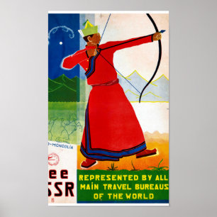 Vintage Travel Poster der UdSSR wiederhergestellt
