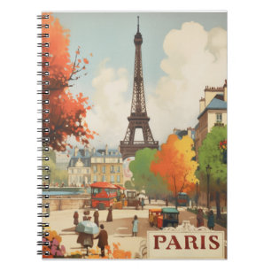 Vintage Travel Poster des Pariser Eifelturms Notizblock