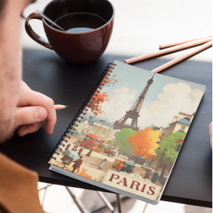 Vintage Travel Poster des Pariser Eifelturms Notizblock