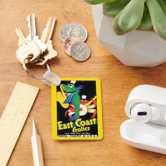 Vintage Travel Poster, East Coast Frolics Seafood Schlüsselanhänger (Schreibtisch)