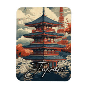 Vintage Travel Poster: Entdecken Sie den Reiz Japa Magnet