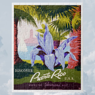 Vintage Travel Poster, Entdecken Sie Puerto Rico! Puzzle