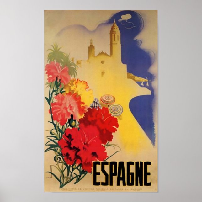 Vintage Travel Poster Espagne Spanien Mauer Deko K (Vorne)
