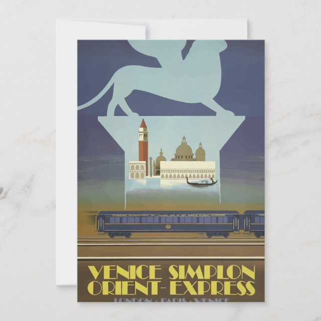 Vintage Travel Poster Feiertagskarte (Vorderseite)