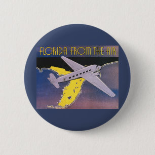 Vintage Travel Poster, Florida aus dem Flugzeug Button