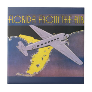 Vintage Travel Poster, Florida aus dem Flugzeug Fliese