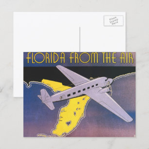 Vintage Travel Poster, Florida from Air Airplane Postkarte