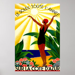 Vintage Travel Poster France - French Riviera
