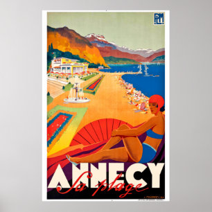 Vintage Travel Poster Frankreich - Anncey a la pla